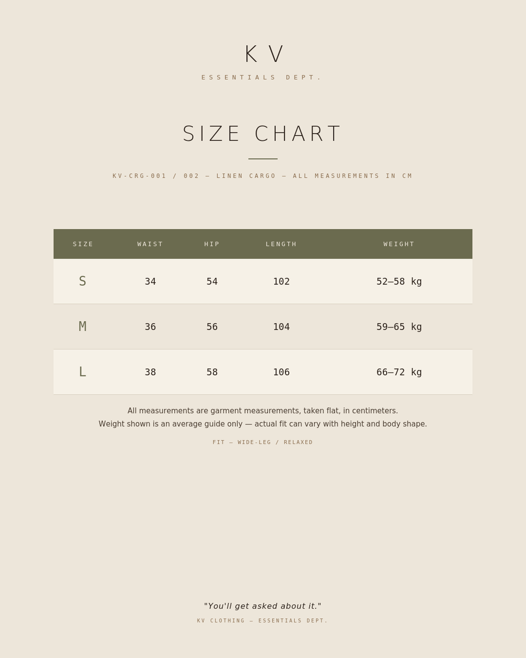KV Wide-Leg Linen Cargo Pants — Olive Green (End of Season)